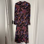 Whistles Black Ruby trailing bloom midi dress size 6 Photo 4