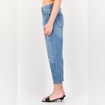 Universal Threads Women Straight Fit Floral Embroidered Vintage Straight Jeans, Blue Size 10 Photo 1