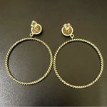 FAS 925 Sterling Silver Pave Crystal Round Hoop Earrings 5g. Photo 6