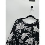 MSK Womens Black Floral Top Size XL Bell Sleeve Boho Whimsigoth Dark Fairy Photo 3