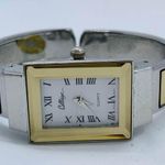 Collage ladies 20mm quartz analog cuff bracelet two tone watch size 6” runs Photo 0