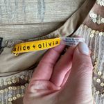 Alice + Olivia  Gold Sequin Shift Dress Size 4 Photo 2