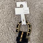 Women’s Black Velvet Belt with Gold Buckle Size XL NWT Black Photo 1