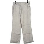 J.Crew  City Fit Linen Mid Rise Waist Straight Leg Pant Pockets Zip 2 Beige Photo 9