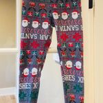 Christmas Leggings New Womens Medium Gray Photo 2