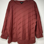 Vera Wang Simply Vera Top Women's Size XL Velvet Mauve Textured Career Sweatshirt Comfort Photo 0