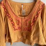 Free People  Embroidered Iggie Woven Crop Top Cairo Combo Photo 6