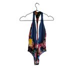 Maaji  Reversible‎ Medium Cheeky Cut Plunge One Piece - Indigo Blue Tiky Photo 5