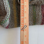 The Sak  Crochet Striped Shoulder Bag Hobo Gray Multi Color Zip Pocket Photo 5