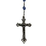 Blue Plastic Bead Rosary Miraculous Medal Crucifix Zip Up Rosary Pouch Catholic Photo 4