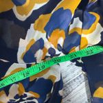 CAbi  Navy Floral Blouse Sheer Long Sleeve Lined Top Med Photo 5