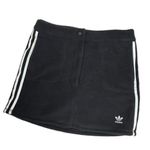 Adidas CLASSICS Polar Fleece Black Skirt White Side Stripes Button Zipper Fly Photo 2