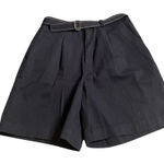 st. john's bay  Womens Navy Blue Worry Free Pleated Shorts Size 8 with Belt Photo 0