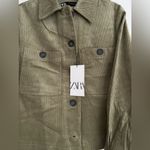 ZARA  CORDUROY OVERSHIRT Khaki color Photo 12