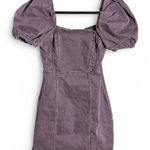 H&M Divided UK size 8 / US size 4 grey denim mini dress with puff sleeves Photo 0