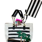 Betsey Johnson NWT Island Palm Tree Striped Tote Handbag Retails $118 Photo 0