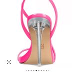 AAJ BY AMINAH
Women's Zayn Lucite Heel Asymmetrical Strap Dress Sandals, NWT Pink Size 9.5 Photo 3