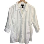 Lane Bryant  Women’s 26/ 28 Plus Size Blouse White Button Down New NWT Photo 0