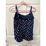 Lands' End NWOT Blouson Tummy Hiding Tankini Top in Deep Sea Polka Dot, 12P Photo 4