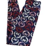 LuLaRoe  Navy Blue Pink Red Hearts Valentine's Love Leggings One Size EUC #7117 Photo 0