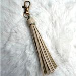 NEW Beige Tassel Bag Charm Tassels Keychains Purse Fashion Charm Gold Photo 1