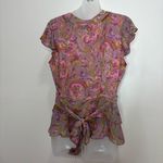 Vintage 90s Y2K Paisley Pink Ruffle Skirt and top set size 14 Petite boho Flowy Photo 3