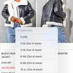 Pretty Little Thing BLACK FAUX FUR LINED FAUX LEATHER BUCKLED AVIATOR JACKET Photo 1