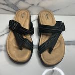 Clarks Women's Black Ultimate Comfort Wardrobe Basic Thong Fit Flop Sandals Sz 9 Photo 1