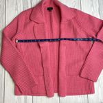 Talbots hot pink knit merino wool blazer cardigan Large Photo 4