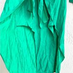 Suboo green maxi midi V neck satin dress high low XS Photo 3