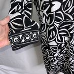 Loft Black & White Abstract Floral Print 3/4 Sleeves Casual Career Dress XS Photo 4