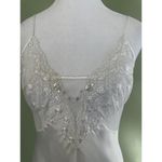 Val Mode Lingerie White Beaded Slip Dress Size Small Vintage 90’s Gown Dainty​​​ Photo 3