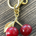 Cherry Bag Charm Key Ring Red Photo 0
