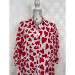 Boden Clara Cotton Maxi Heart Shirt Dress in Long Size 12 with Pockets Red Photo 7