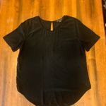 Armani Exchange Blouse XL Black Elegant 100% Mulberry Silk Short Sleeve Luxury Photo 0