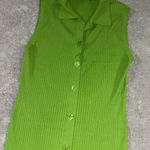 ZARA womens dress size medium green ribbed collared sleeveless Photo 0