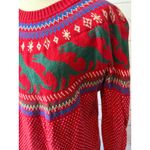 Modcloth fair isle Ugly Christmas Sweater XL Extra Large dino Knit Dinosaur Ski Photo 7