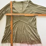 POL  Ready for Anything Green Ribbed V Neck Stretch Long Sleeve Top Soft Sz S Photo 7