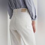 AG Adriano Goldschmied NWT AG Kora Wide Leg Raw Hem Jeans in Powder White Sz 31 $240 Photo 2