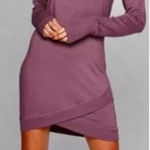 Athleta  Dusty Plum Tulip Front Thumb Hole Sleeve Sweatshirt Dress  Sz XS 💛 Photo 0
