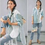 Anthropologie  Maeve Alix Henley Button Down Shirt Tunic Poplin Size XS Photo 1