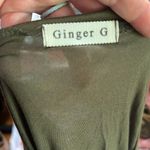 Ginger G  Olive Green Split Side Tunic Length Celestial Print Top Photo 4