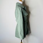 ZARA  Green Felt Belted Shacket Photo 5