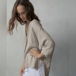 Luxmii Relaxed Pallocino Linen Flax Top Oatmeal Minimalist Lagenlook Size S/M Tan Size M Photo 2