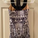 Lululemon Scoop Neck Tank Top Size 4 White Black Glacier Lace Black Photo 1