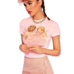 🆕Baby Angel Crop Top Tee Shirt Pink Size L Photo 2