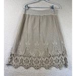 XCVI  Crochet‎ Skirt Cream Elastic Waist Pull-On Boho Art to Wear Size XSmall Photo 1
