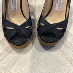 Jimmy Choo  Women’s Denim Cork/Espadrille Slingback Wedge Sandals Size 35.5 Photo 1
