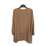Peach love tan long sleeve shirt dress tunic size large boho minimalist Brown Photo 3