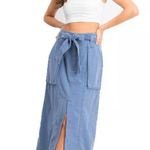 Free People NEW  Catching Feelings Chambray Denim Photo 0